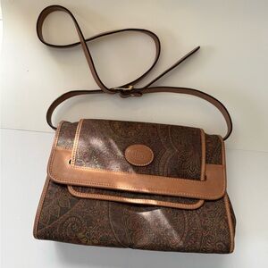 Vintage Leather Paisley Crossbody Bag | Angiolo Del Gobbo